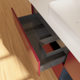 Тумба під раковину Villeroy & Boch Finion 120х50,1 см із підсвічуванням МДФ півонія матовий лак/скло біле матове F421HGHB