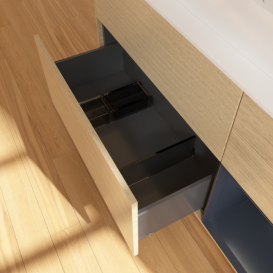 Тумба под раковину Villeroy & Boch Finion 120х50,1 см с подсветкой МДФ шпон дуба/стекло белое матовое F421HGPC