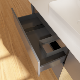 Тумба под раковину Villeroy & Boch Finion 120х50,1 см с подсветкой МДФ антрацит матовый лак/стекло белое матовое F421PCGK