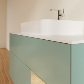 Тумба под раковину Villeroy & Boch Finion 120х50,1 см с подсветкой МДФ оливковый матовый лак/стекло белое матовое F421PCGM