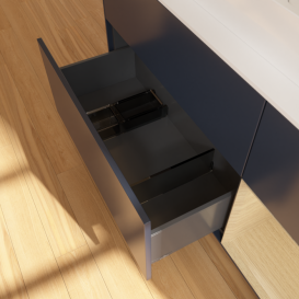 Тумба под раковину Villeroy & Boch Finion 120х50,1 см с подсветкой МДФ темно-синий матовый лак/стекло белое матовое F421PCHG