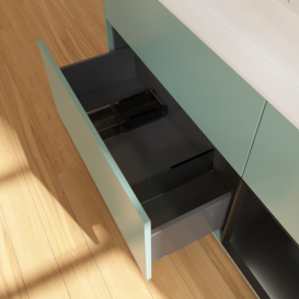 Тумба під раковину Villeroy & Boch Finion 120х50,1 см із підсвічуванням МДФ оливковий матовий лак/скло біле матове F421PDGM