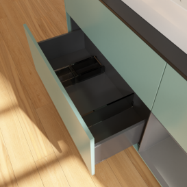 Тумба под раковину Villeroy & Boch Finion 120х50,1 см с подсветкой МДФ оливковый матовый лак/стекло черное матовое F422GKGM