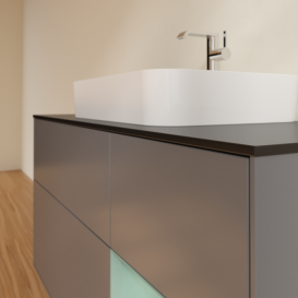 Тумба под раковину Villeroy & Boch Finion 120х50,1 см с подсветкой МДФ антрацит матовый лак/стекло черное матовое F422GMGK