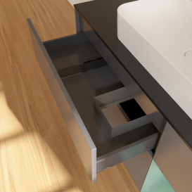 Тумба под раковину Villeroy & Boch Finion 120х50,1 см с подсветкой МДФ антрацит матовый лак/стекло черное матовое F422GMGK