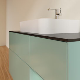 Тумба под раковину Villeroy & Boch Finion 120х50,1 см с подсветкой МДФ оливковый матовый лак/стекло черное матовое F422GMGM