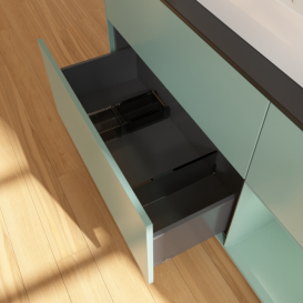 Тумба под раковину Villeroy & Boch Finion 120х50,1 см с подсветкой МДФ оливковый матовый лак/стекло черное матовое F422GMGM