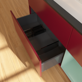 Тумба под раковину Villeroy & Boch Finion 120х50,1 см с подсветкой МДФ пион матовый лак/стекло черное матовое F422GMHB