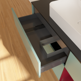 Тумба под раковину Villeroy & Boch Finion 120х50,1 см с подсветкой МДФ оливковый матовый лак/стекло черное матовое F422HBGM