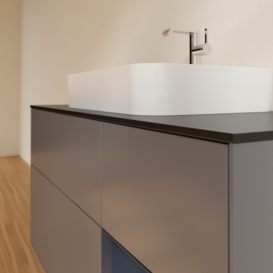 Тумба под раковину Villeroy & Boch Finion 120х50,1 см с подсветкой МДФ антрацит матовый лак/стекло черное матовое F422HGGK