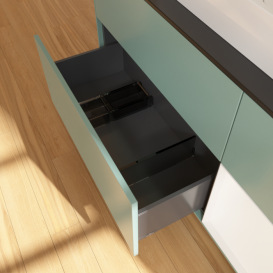 Тумба под раковину Villeroy & Boch Finion 120х50,1 см с подсветкой МДФ оливковый матовый лак/стекло черное матовое F422MTGM