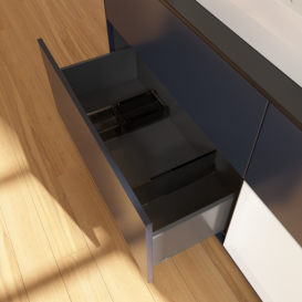 Тумба под раковину Villeroy & Boch Finion 120х50,1 см с подсветкой МДФ темно-синий матовый лак/стекло черное матовое F422MTHG