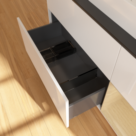 Тумба под раковину Villeroy & Boch Finion 120х50,1 см с подсветкой МДФ глянцевый белый лак/стекло черное матовое F422PCGF