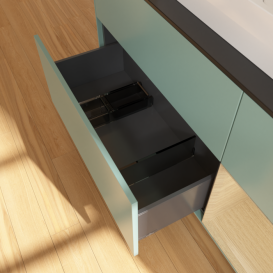 Тумба под раковину Villeroy & Boch Finion 120х50,1 см с подсветкой МДФ оливковый матовый лак/стекло черное матовое F422PCGM