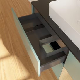 Тумба под раковину Villeroy & Boch Finion 120х50,1 см с подсветкой МДФ оливковый матовый лак/стекло черное матовое F422PCGM