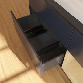 Тумба під раковину Villeroy & Boch Finion 120х50,1 см із підсвічуванням МДФ темно-синій матовий лак/скло чорне матове F422PCHG