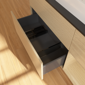 Тумба под раковину Villeroy & Boch Finion 120х50,1 см с подсветкой МДФ шпон дуба/стекло черное матовое F422PCPC