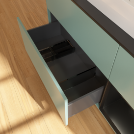 Тумба под раковину Villeroy & Boch Finion 120х50,1 см с подсветкой МДФ оливковый матовый лак/стекло черное матовое F422PDGM