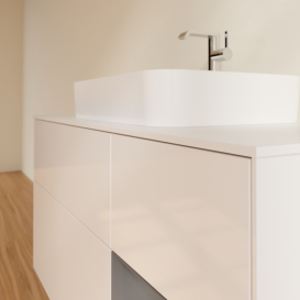 Тумба под раковину Villeroy & Boch Finion 120х50,1 см с подсветкой МДФ глянцевый белый лак/стекло белое матовое G421GKGF