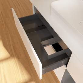 Тумба под раковину Villeroy & Boch Finion 120х50,1 см с подсветкой МДФ белый матовый лак/стекло белое матовое G421GKMT