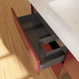 Тумба под раковину Villeroy & Boch Finion 120х50,1 см с подсветкой МДФ пион матовый лак/стекло белое матовое G421GNHB