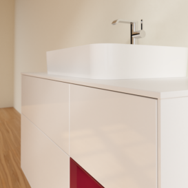 Тумба под раковину Villeroy & Boch Finion 120х50,1 см с подсветкой МДФ глянцевый белый лак/стекло белое матовое G421HBGF