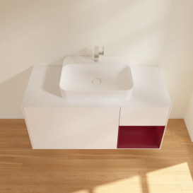 Тумба под раковину Villeroy & Boch Finion 120х50,1 см с подсветкой МДФ белый матовый лак/стекло белое матовое G421HBMT