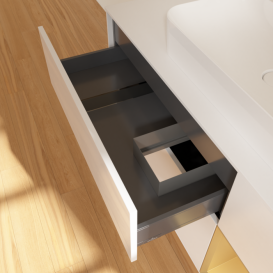 Тумба под раковину Villeroy & Boch Finion 120х50,1 см с подсветкой МДФ глянцевый белый лак/стекло белое матовое G421HFGF