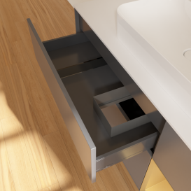 Тумба под раковину Villeroy & Boch Finion 120х50,1 см с подсветкой МДФ антрацит матовый лак/стекло белое матовое G421HFGK