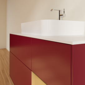 Тумба под раковину Villeroy & Boch Finion 120х50,1 см с подсветкой МДФ пион матовый лак/стекло белое матовое G421HFHB