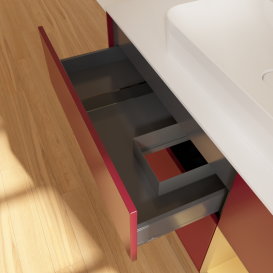 Тумба под раковину Villeroy & Boch Finion 120х50,1 см с подсветкой МДФ пион матовый лак/стекло белое матовое G421HFHB