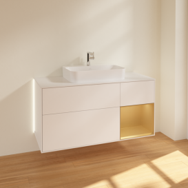 Тумба под раковину Villeroy & Boch Finion 120х50,1 см с подсветкой МДФ белый матовый лак/стекло белое матовое G421HFMT