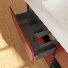 Тумба под раковину Villeroy & Boch Finion 120х50,1 см с подсветкой МДФ пион матовый лак/стекло белое матовое G421PDHB