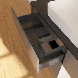 Тумба под раковину Villeroy & Boch Finion 120х50,1 см с подсветкой МДФ антрацит матовый лак/стекло черное матовое G422GFGK