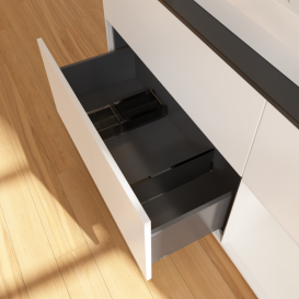 Тумба под раковину Villeroy & Boch Finion 120х50,1 см с подсветкой МДФ белый матовый лак/стекло черное матовое G422GFMT