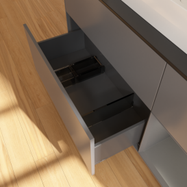 Тумба под раковину Villeroy & Boch Finion 120х50,1 см с подсветкой МДФ антрацит матовый лак/стекло черное матовое G422GKGK