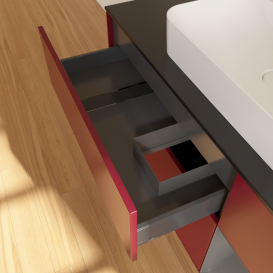 Тумба под раковину Villeroy & Boch Finion 120х50,1 см с подсветкой МДФ пион матовый лак/стекло черное матовое G422GKHB