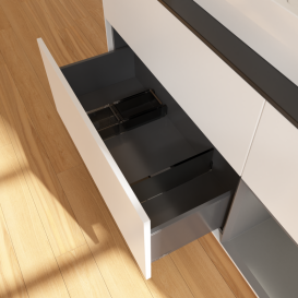 Тумба под раковину Villeroy & Boch Finion 120х50,1 см с подсветкой МДФ белый матовый лак/стекло черное матовое G422GKMT