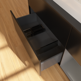 Тумба под раковину Villeroy & Boch Finion 120х50,1 см с подсветкой МДФ черный матовый лак/стекло черное матовое G422GKPD