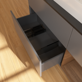 Тумба под раковину Villeroy & Boch Finion 120х50,1 см с подсветкой МДФ антрацит матовый лак/стекло черное матовое G422GNGK