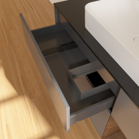 Тумба под раковину Villeroy & Boch Finion 120х50,1 см с подсветкой МДФ антрацит матовый лак/стекло черное матовое G422GNGK