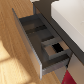 Тумба под раковину Villeroy & Boch Finion 120х50,1 см с подсветкой МДФ антрацит матовый лак/стекло черное матовое G422HBGK