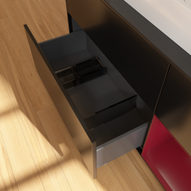 Тумба под раковину Villeroy & Boch Finion 120х50,1 см с подсветкой МДФ черный матовый лак/стекло черное матовое G422HBPD