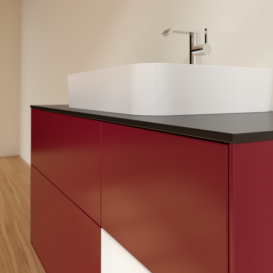 Тумба под раковину Villeroy & Boch Finion 120х50,1 см с подсветкой МДФ пион матовый лак/стекло черное матовое G422MTHB