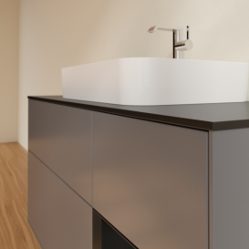 Тумба под раковину Villeroy & Boch Finion 120х50,1 см с подсветкой МДФ антрацит матовый лак/стекло черное матовое G422PDGK