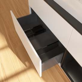 Тумба под раковину Villeroy & Boch Finion 120х50,1 см с подсветкой МДФ белый матовый лак/стекло черное матовое G422PDMT