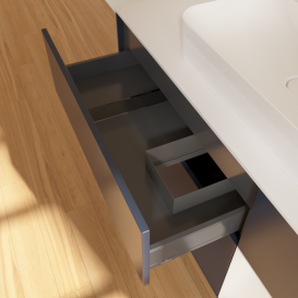 Тумба под раковину Villeroy & Boch Finion 120х50,1 см с подсветкой МДФ темно-синий матовый лак/стекло белое матовое G421GFHG