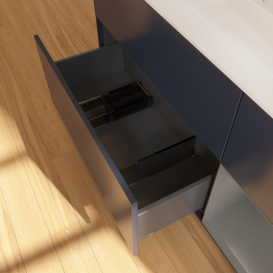 Тумба под раковину Villeroy & Boch Finion 120х50,1 см с подсветкой МДФ темно-синий матовый лак/стекло белое матовое G421GKHG