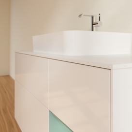 Тумба под раковину Villeroy & Boch Finion 120х50,1 см с подсветкой МДФ глянцевый белый лак/стекло белое матовое G421GMGF