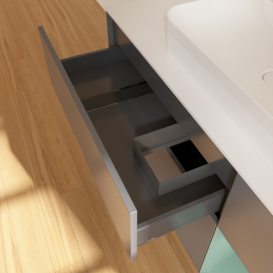 Тумба под раковину Villeroy & Boch Finion 120х50,1 см с подсветкой МДФ антрацит матовый лак/стекло белое матовое G421GMGK